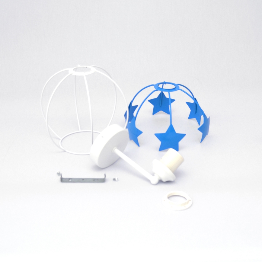Candeeiro de parede de criança STARS 1xE27/15W/230V azul/branco