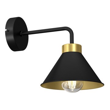 Candeeiro de parede DEMET 1xE27/60W/230V preto/dourada