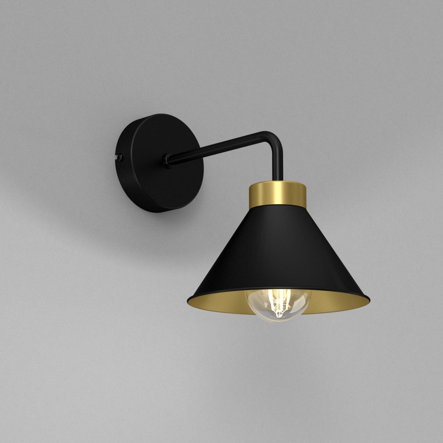 Candeeiro de parede DEMET 1xE27/60W/230V preto/dourada