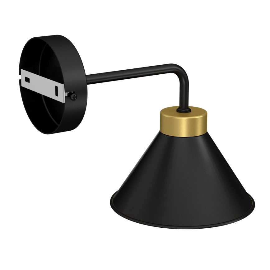 Candeeiro de parede DEMET 1xE27/60W/230V preto/dourada