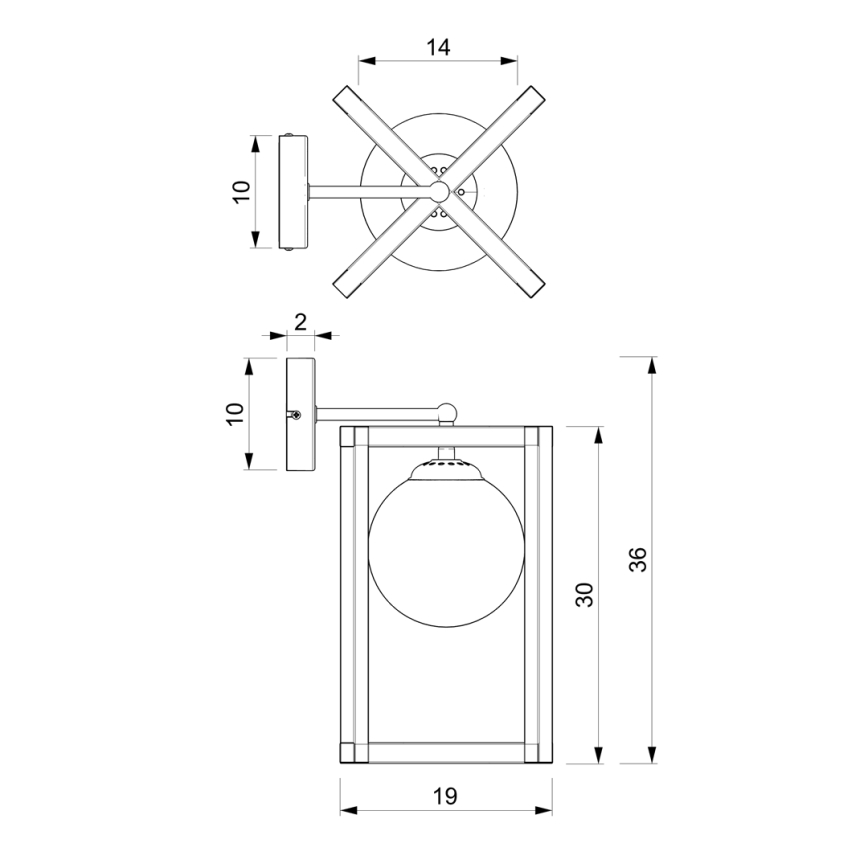 Candeeiro de parede DIEGO 1xE14/40W/230V preto