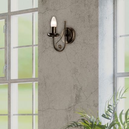 Candeeiro de parede DONATO 1xE14x40W/230V pátina