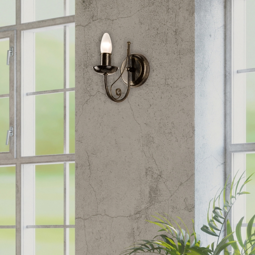 Candeeiro de parede DONATO 1xE14x40W/230V pátina