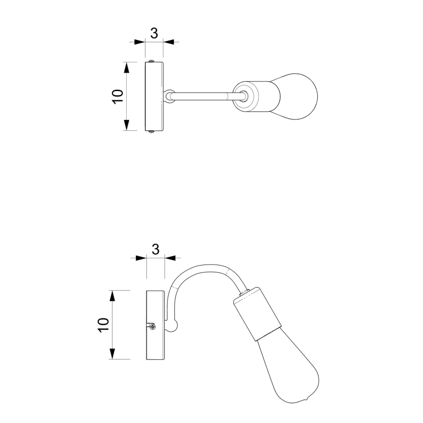 Candeeiro de parede DOW 1xE27/60W/230V branco/dourado
