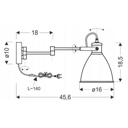 Candeeiro de parede ESPERA 1xE27/40W/230V