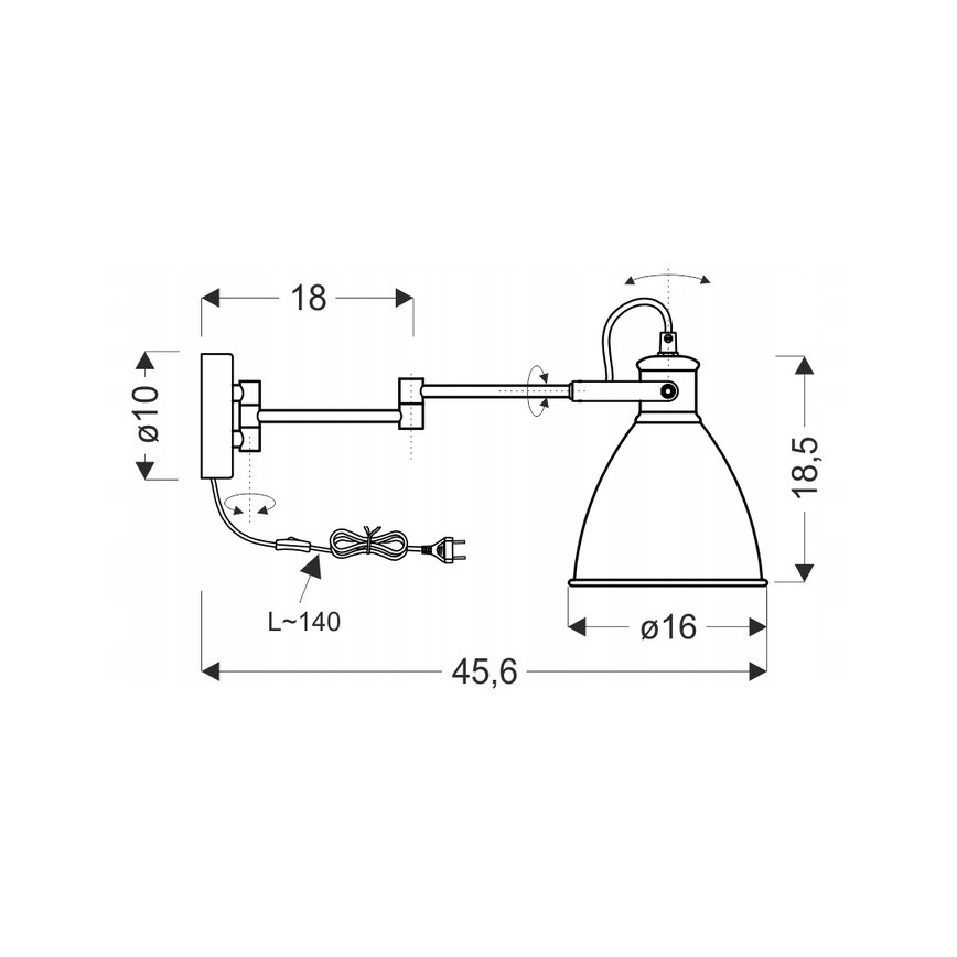 Candeeiro de parede ESPERA 1xE27/40W/230V