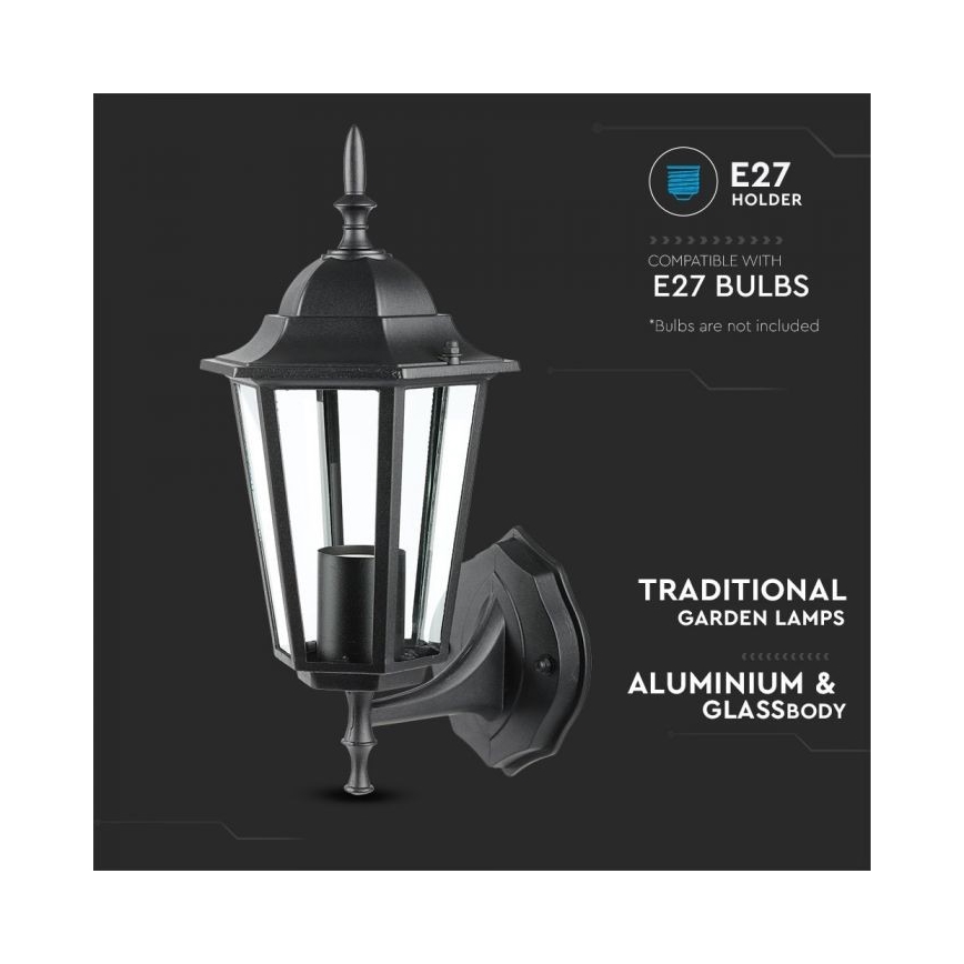 Candeeiro de parede exterior 1xE27/40W/230V IP44 preto