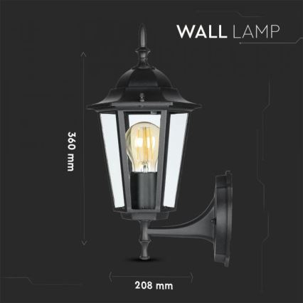 Candeeiro de parede exterior 1xE27/40W/230V IP44 preto