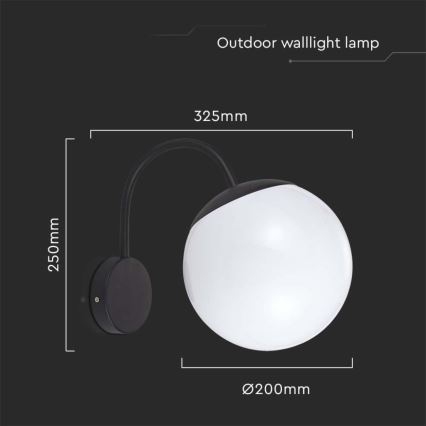 Candeeiro de parede exterior 1xE27/60W/230V IP44 preto