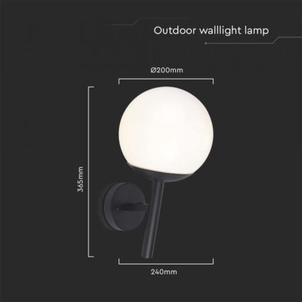 Candeeiro de parede exterior 1xE27/60W/230V IP44 preto