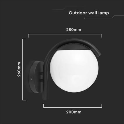 Candeeiro de parede exterior 1xE27/60W/230V IP44 preto