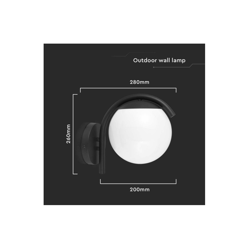 Candeeiro de parede exterior 1xE27/60W/230V IP44 preto