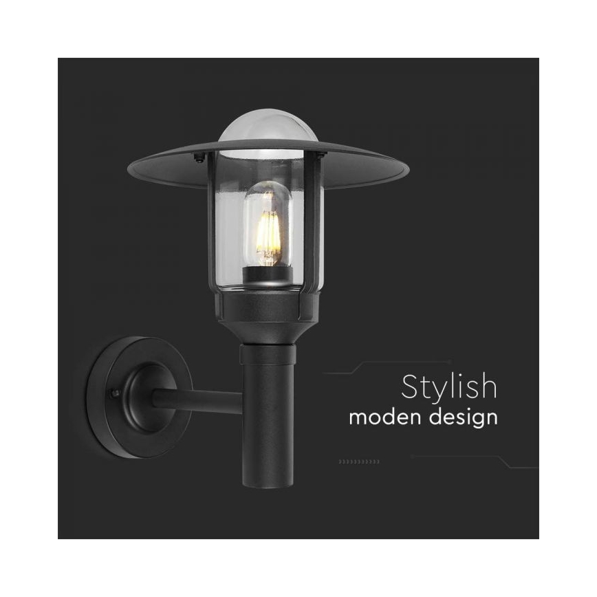 Candeeiro de parede exterior 1xE27/60W/230V IP44 preto