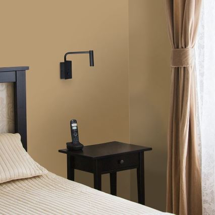 Candeeiro de parede flexível LED com entrada USB LED/3W/230V