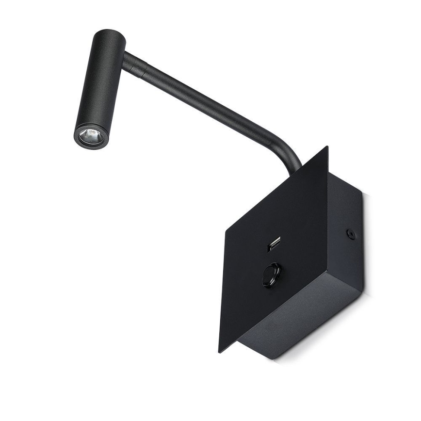 Candeeiro de parede flexível LED com entrada USB LED/3W/230V