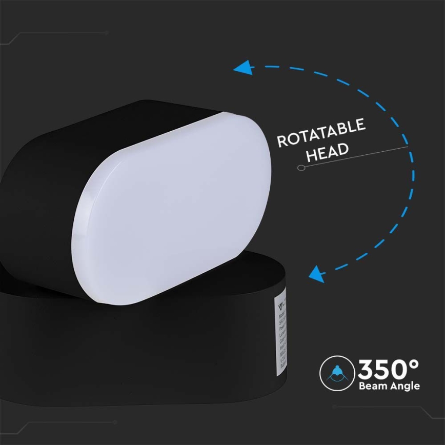 Candeeiro de parede flexível LED para exterior e LED/5W/230V 3000K IP65 preto
