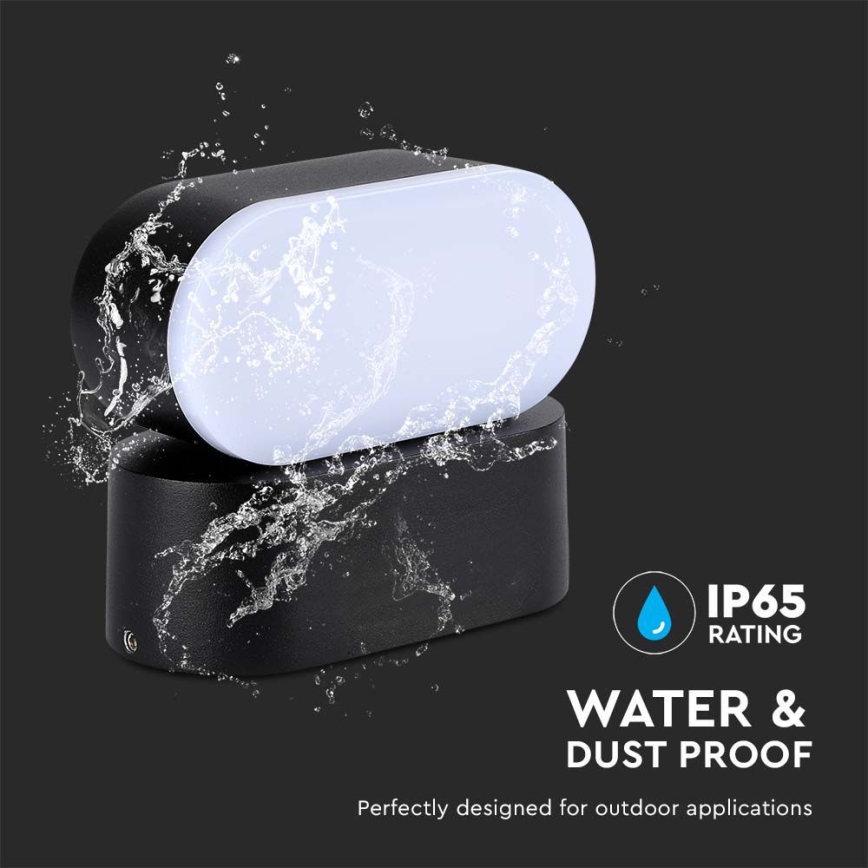 Candeeiro de parede flexível LED para exterior e LED/5W/230V 3000K IP65 preto