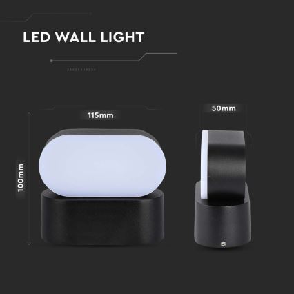 Candeeiro de parede flexível LED para exterior e LED/5W/230V 3000K IP65 preto