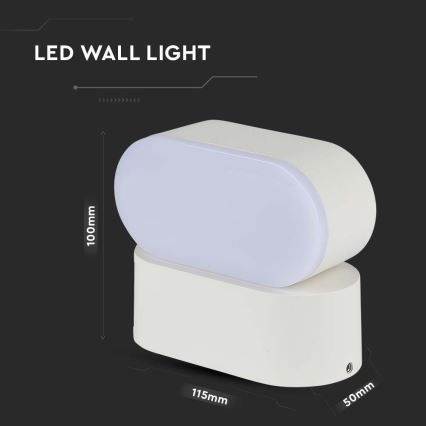Candeeiro de parede flexível LED para exterior LED/5W/230V 4000K IP65 branco