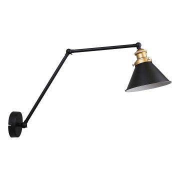 Candeeiro de parede FUNDO 1xE27/40W/230V preto/dourado