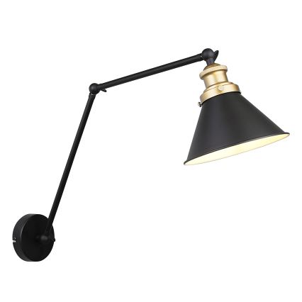 Candeeiro de parede FUNDO 1xE27/40W/230V preto/dourado