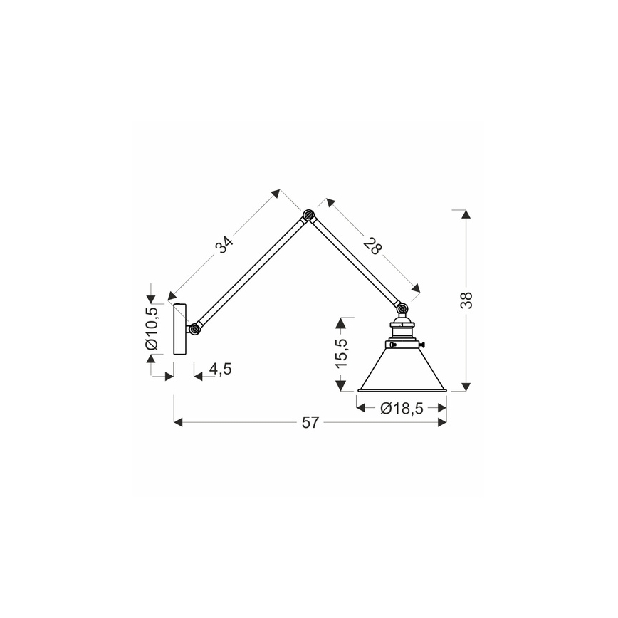 Candeeiro de parede FUNDO 1xE27/40W/230V preto/dourado