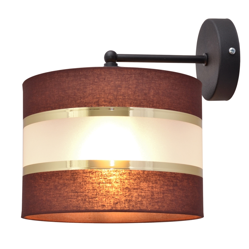 Candeeiro de parede HELEN 1xE27/15W/230V castanho/preto/dourado