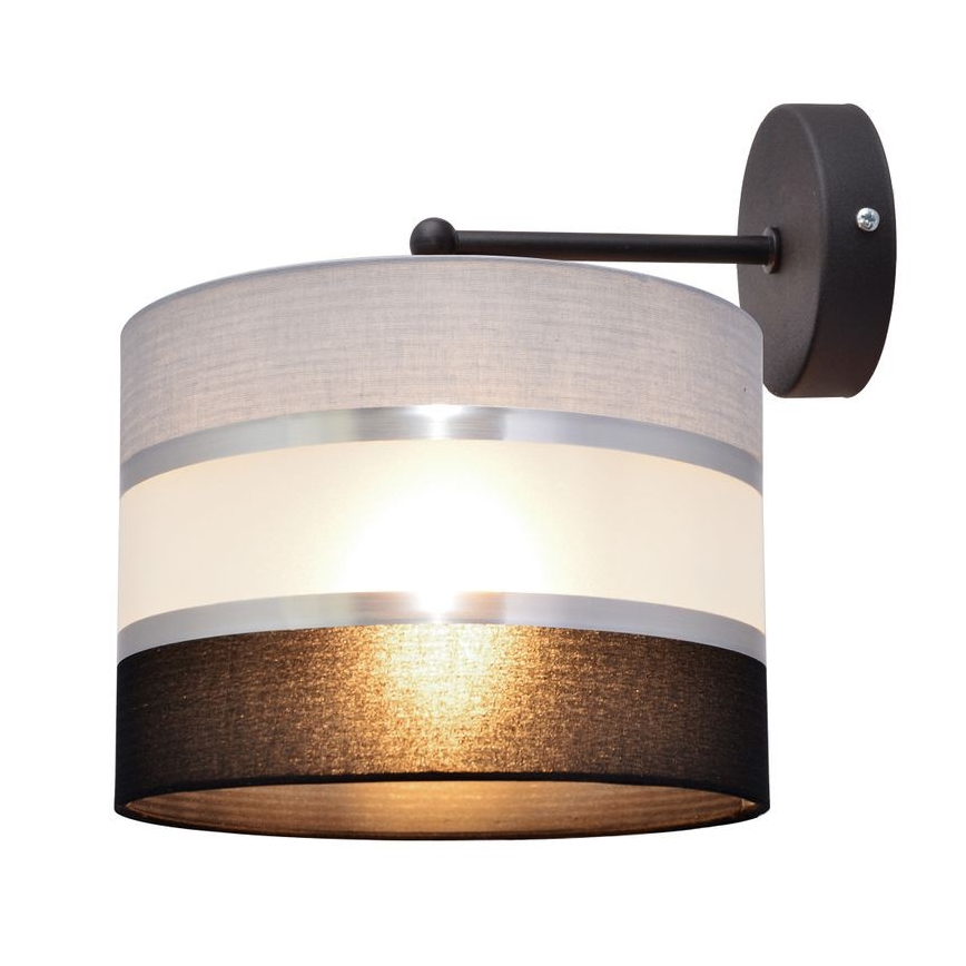 Candeeiro de parede HELEN 1xE27/15W/230V preto/cinzento/prateado
