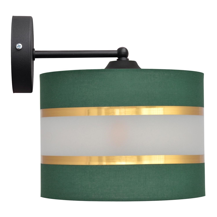 Candeeiro de parede HELEN 1xE27/15W/230V verde/dourada