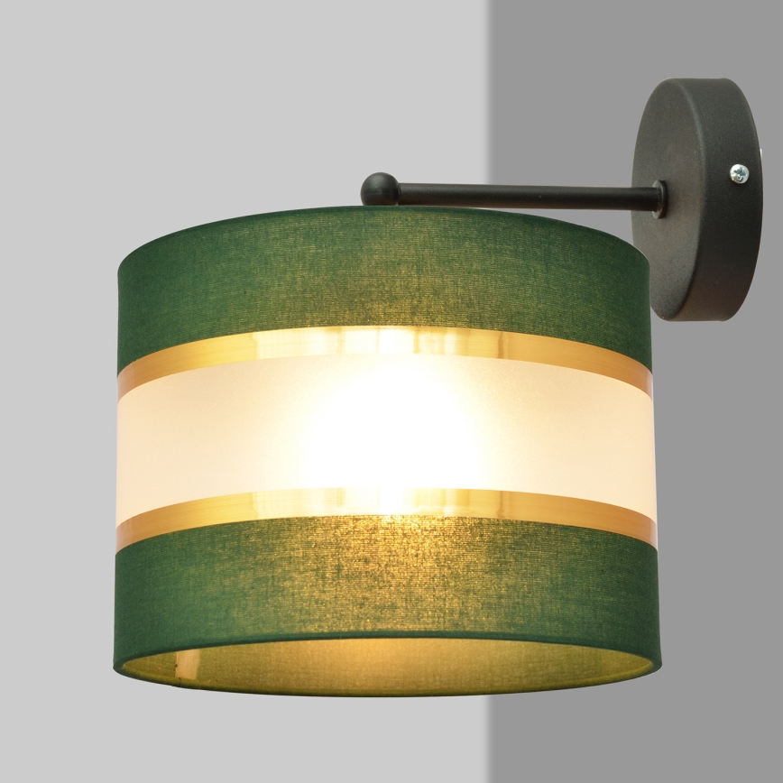 Candeeiro de parede HELEN 1xE27/15W/230V verde/dourada