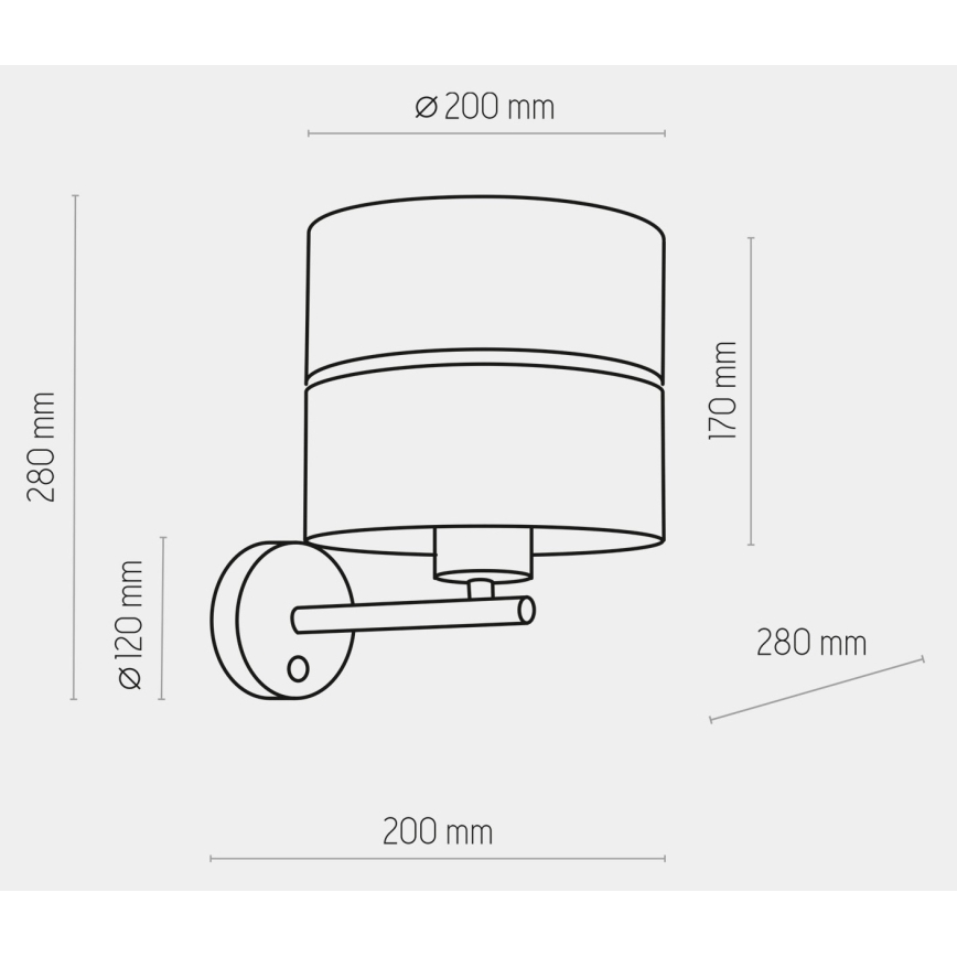 Candeeiro de parede HILTON 1xE27/15W/230V latão/preto