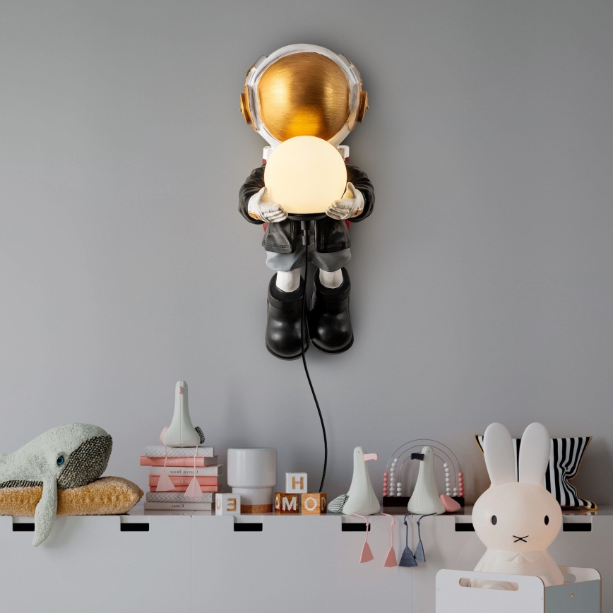 Candeeiro de parede infantil ASTRONAUT 1xE14/40W/230V, acabamento em cobre