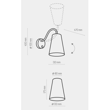 Candeeiro de parede infantil WIRE COLOUR 1xE27/15W/230V