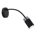 Candeeiro de parede JOKER 1xGU10/8W/230V preto/cromado mate