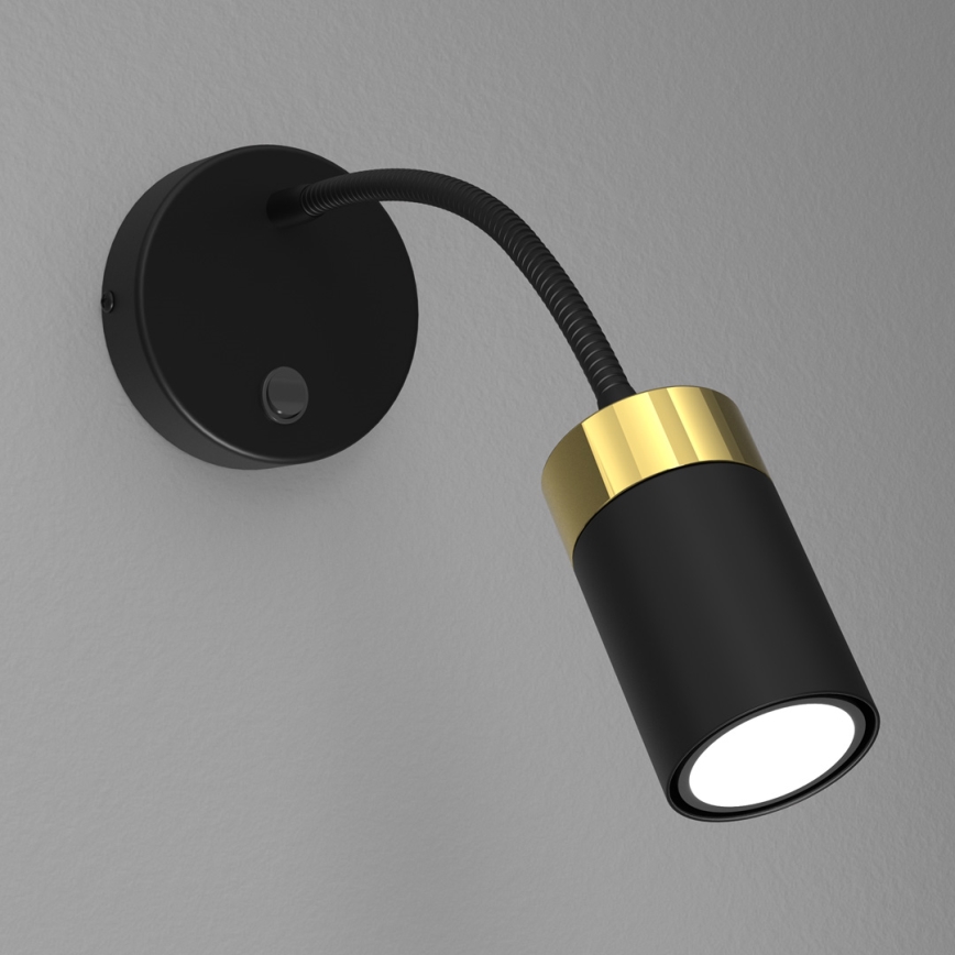 Candeeiro de parede JOKER 1xGU10/8W/230V preto/dourado