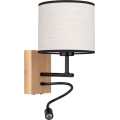 Candeeiro de parede LED BOHO 1xE27/25W/230V + LED/1W/230V carvalho