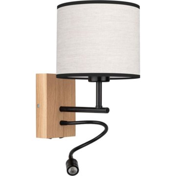 Candeeiro de parede LED BOHO 1xE27/25W/230V + LED/1W/230V carvalho