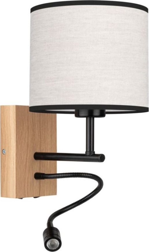 Candeeiro de parede LED BOHO 1xE27/25W/230V + LED/1W/230V carvalho