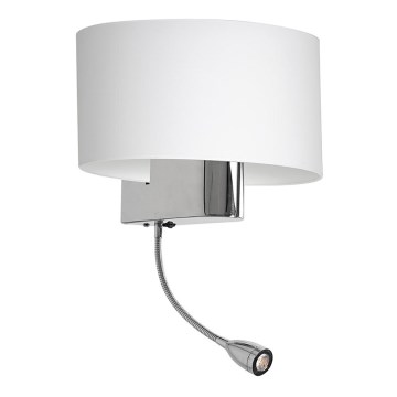 Candeeiro de parede LED CASINO 1xE27/60W/230V + LED/1W/230V branco