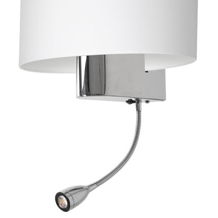 Candeeiro de parede LED CASINO 1xE27/60W/230V + LED/1W/230V branco