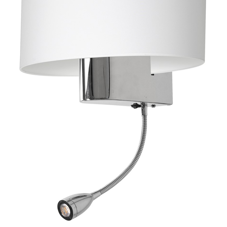 Candeeiro de parede LED CASINO 1xE27/60W/230V + LED/1W/230V branco