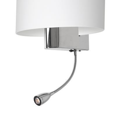 Candeeiro de parede LED CASINO 1xE27/60W/230V + LED/1W/230V branco