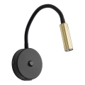 Candeeiro de parede LED com porta USB LAGOS 1xG9/3W/5V 4000K preto/dourado