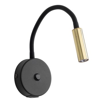 Candeeiro de parede LED com porta USB LAGOS 1xG9/3W/5V 4000K preto/dourado