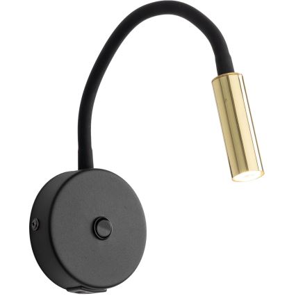 Candeeiro de parede LED com porta USB LAGOS 1xG9/3W/5V 4000K preto/dourado