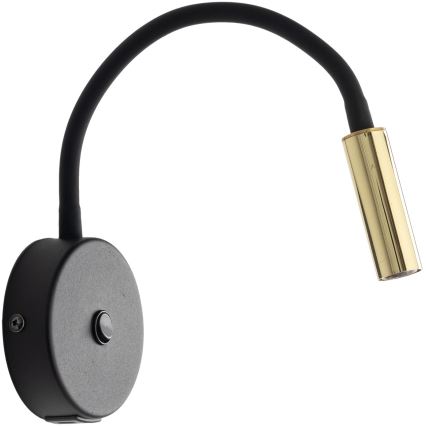 Candeeiro de parede LED com porta USB LAGOS 1xG9/3W/5V 4000K preto/dourado