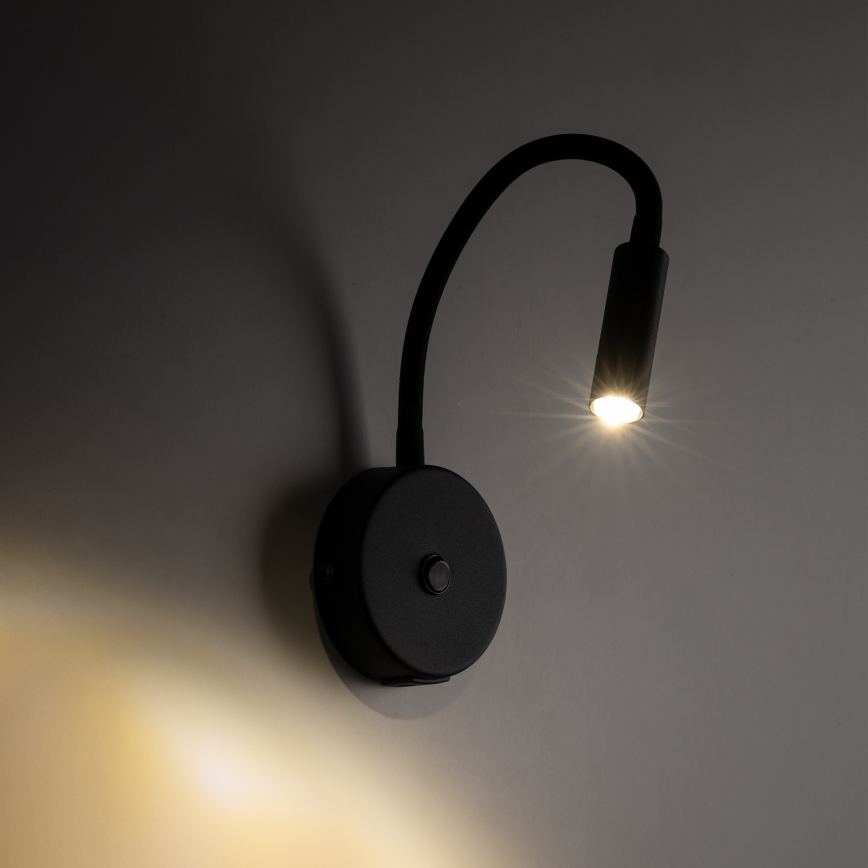 Candeeiro de parede LED com porta USB LAGOS 1xG9/3W/5V 4000K preto