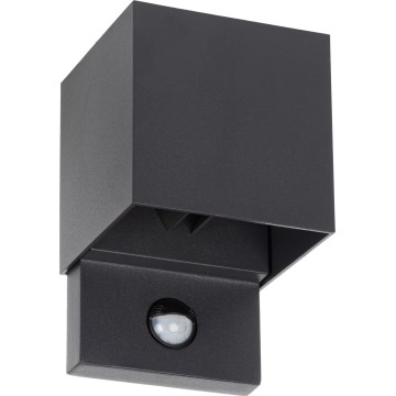 Candeeiro de parede LED para exterior com sensor de movimento e crepúsculo REKA LED/7W/230V IP54 antracite quadrado