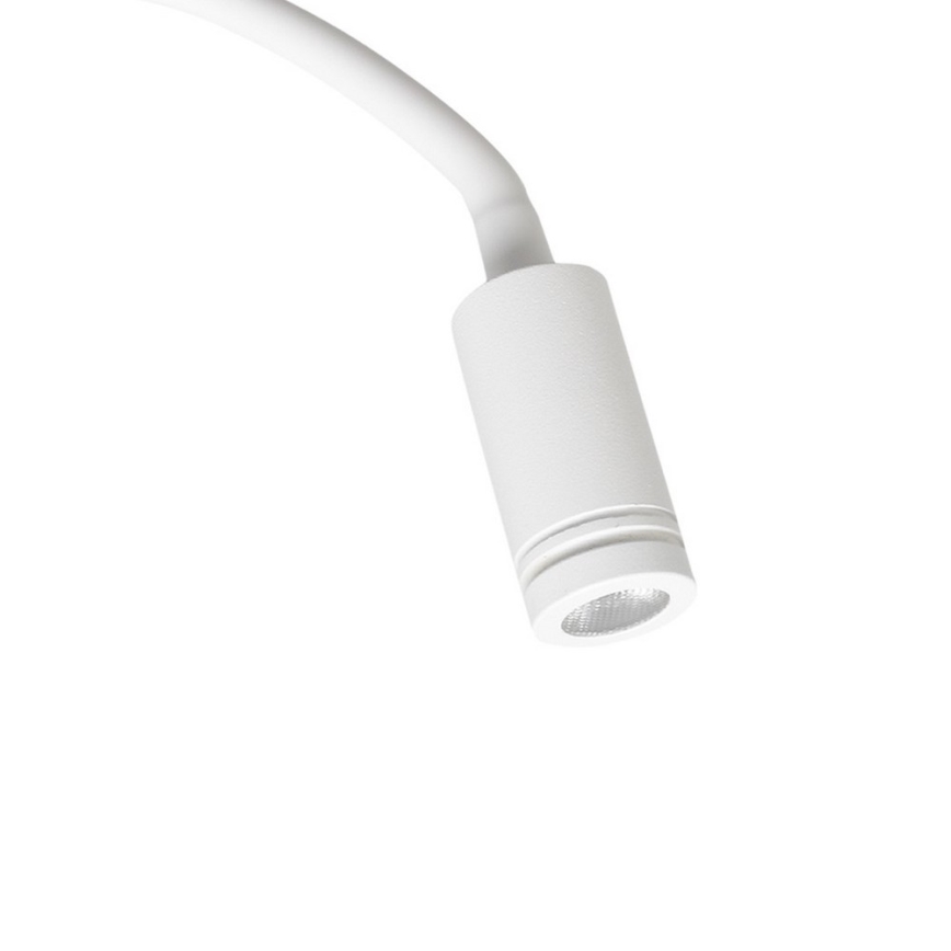 Candeeiro de parede LED pequeno e flexível com entrada USB BASE 1xLED/8W+1xLED/2W/230V branco