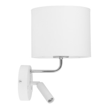 Candeeiro de parede LED RICHI 1xE27/15W/230V + LED/3W/230V branco